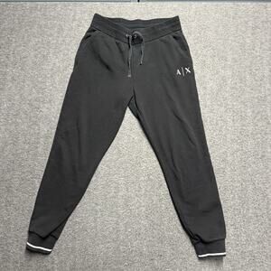 Armani Exchange Joggers Mens Small* Black Drawstring Sweatpants Track Pockets